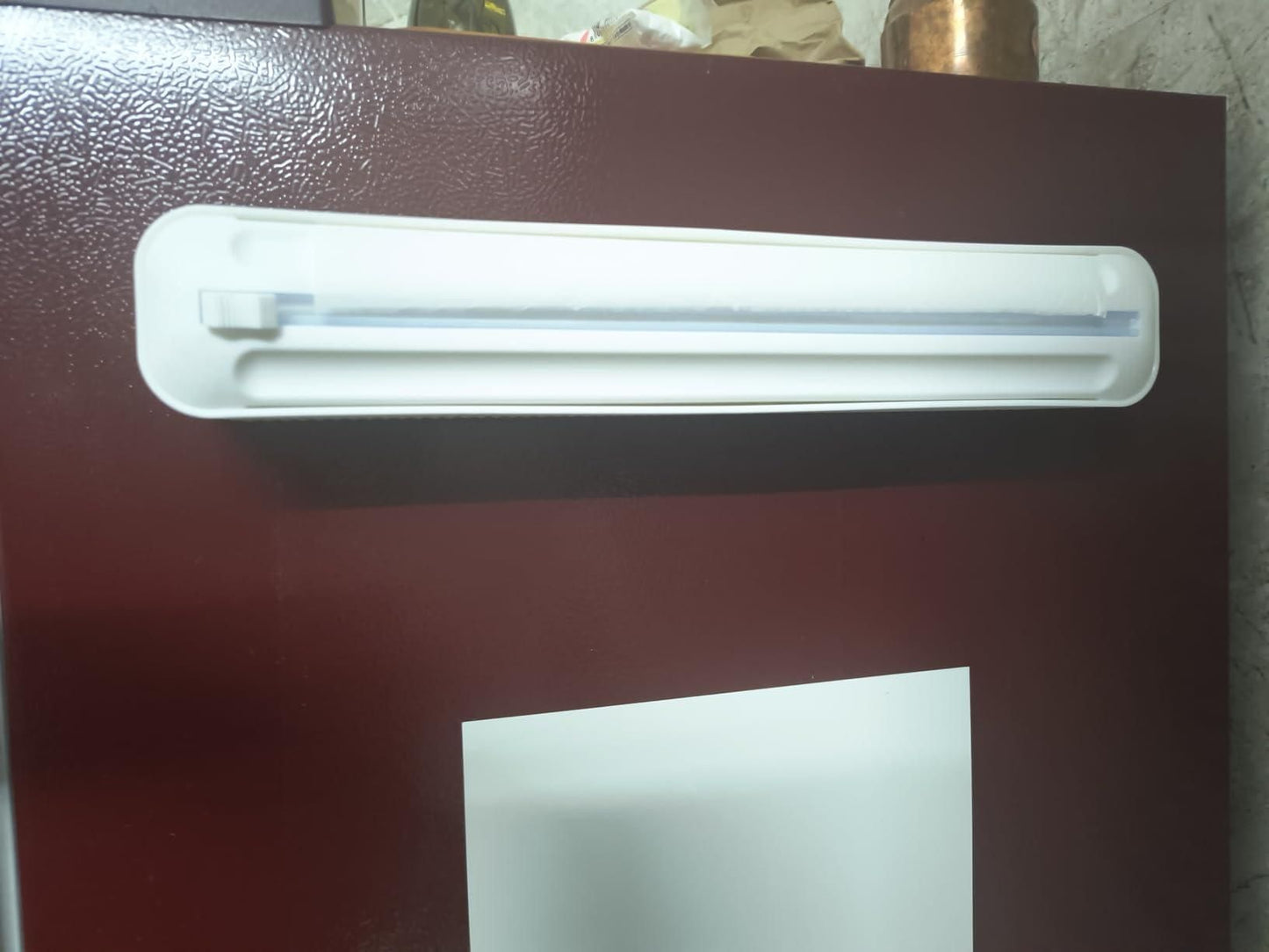 Magnetic Food Wrap Foil Portable Plastic Wrap Dispenser with Sliding Cutter